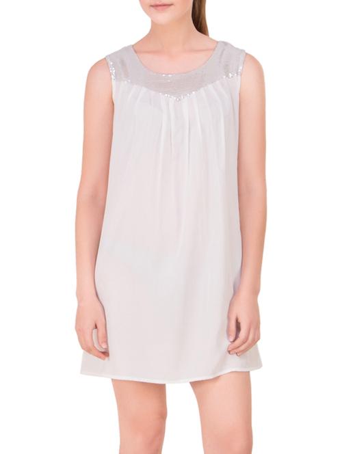 white crepe shift dress - 12806529 - Very Small Image - 1