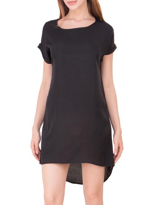 black solid high-low Dress - 12806533 - Very Small Image - 1