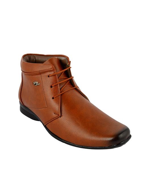 brown leatherette lace up boot - 12809758 - Very Small Image - 1
