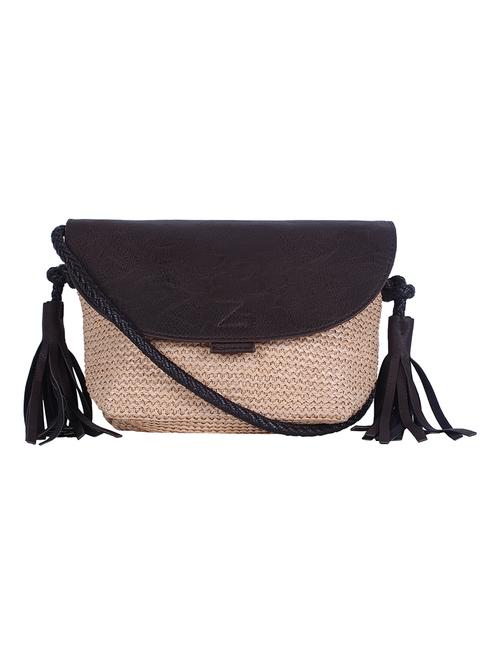 beige leather sling bag - 12812001 - Very Small Image - 1