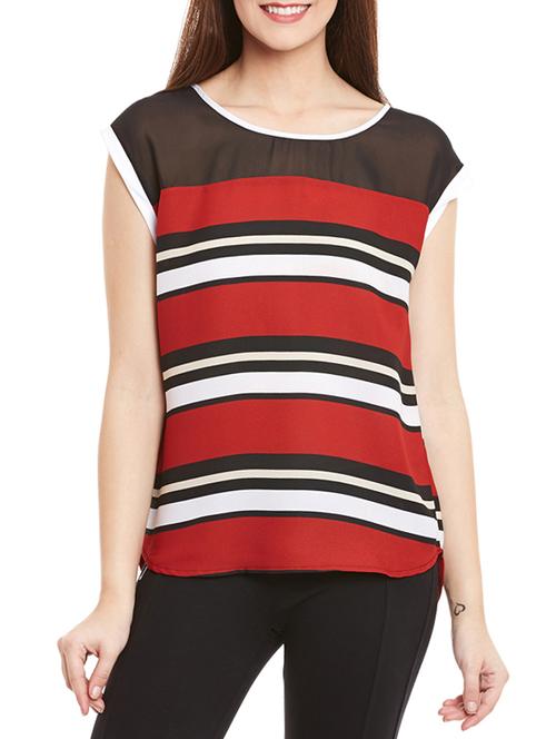 red striped crepe top - 12814095 - Very Small Image - 1