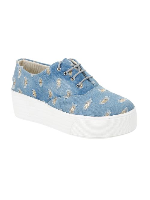 light blue denim plimsolls sneakers - 12815535 - Very Small Image - 1