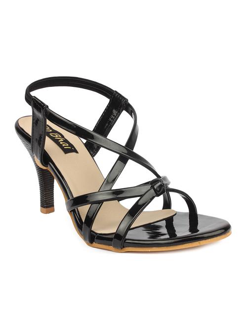 black leatherette back strap sandals - 12815844 - Very Small Image - 1