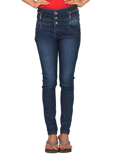 blue high waist denim jean - 12818074 - Very Small Image - 1