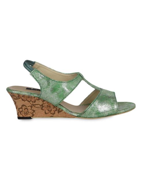 green leatherette low heel sandals - 1281860 - Very Small Image - 1