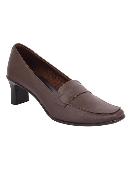 brown leather slip on pumps - 12820440 - Very Small Image - 1