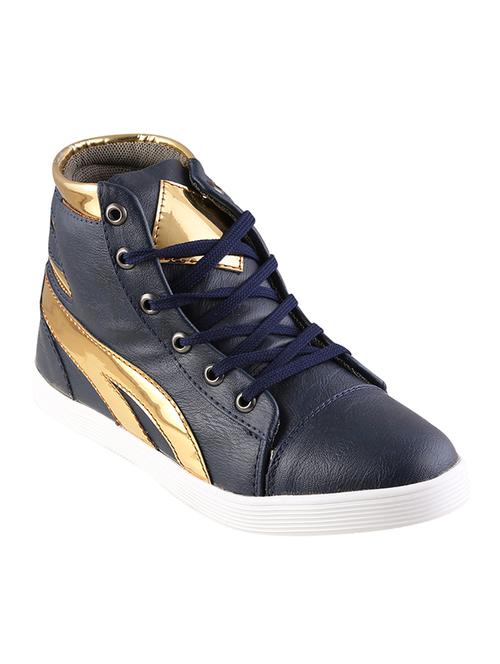 blue leatherette lace up sneaker - 12827004 - Very Small Image - 1