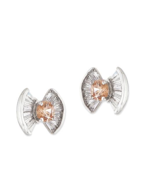 rhodium plated studs earrings - 12828105 - Very Small Image - 1