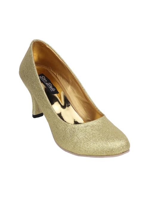 gold leatherette slip on pumps - 12828614 - Very Small Image - 1