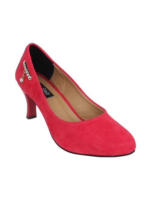 pink velvet slip on pumps - 12828616 - Very Small Image - 1