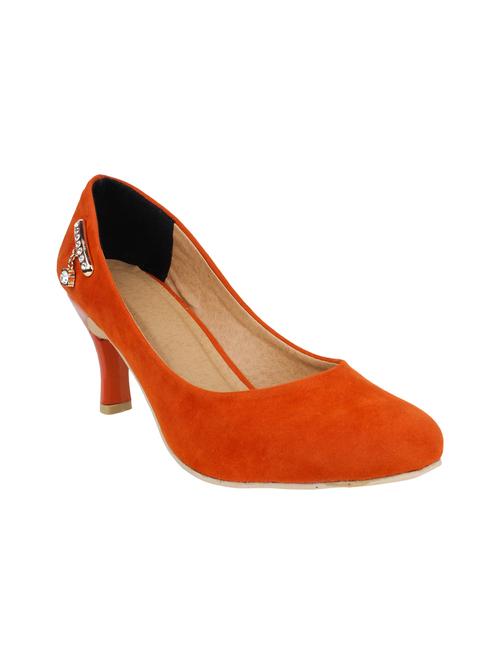 orange velvet slip on pumps - 12828619 - Very Small Image - 1