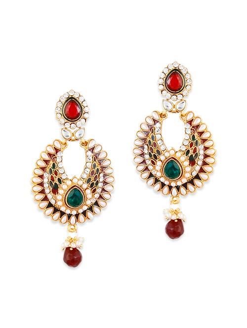 multi colored metal drop earrings - 12829021 - Very Small Image - 1