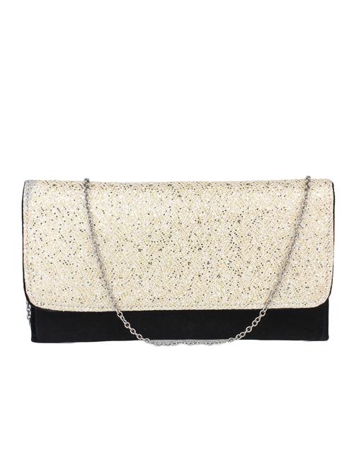 gold synthetic leather clutch - 12829945 - Very Small Image - 1