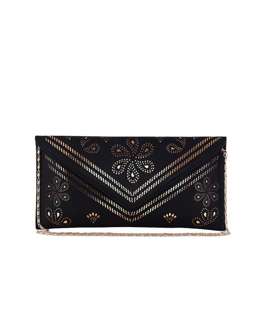 black synthetic leather clutch - 12829953 - Very Small Image - 1