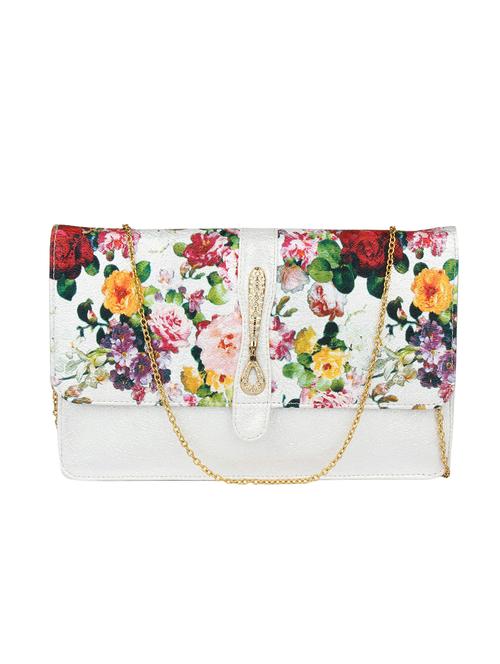 silver synthetic leather clutch - 12829962 - Very Small Image - 1