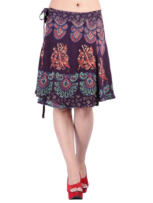 purple rayon wrap skirt - 12832846 - Very Small Image - 1