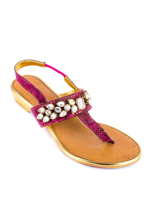 pink leatherette back strap sandals - 12834578 - Very Small Image - 1