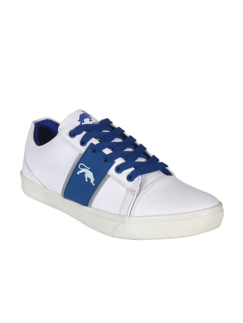white leatherette lace up sneaker - 12835205 - Very Small Image - 1