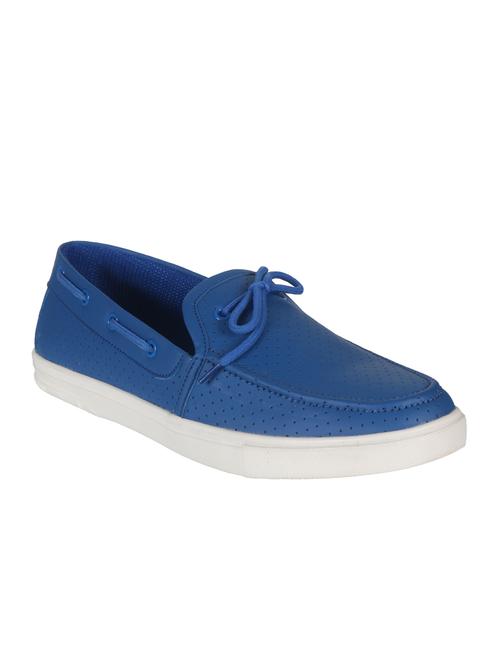 blue leatherette slip on moccasin - 12835220 - Very Small Image - 1