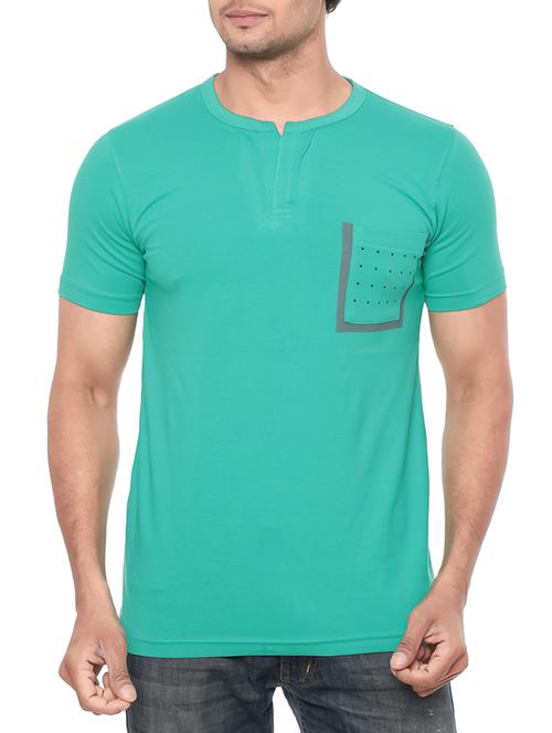 green cotton t-shirt - 12838279 - Very Small Image - 1