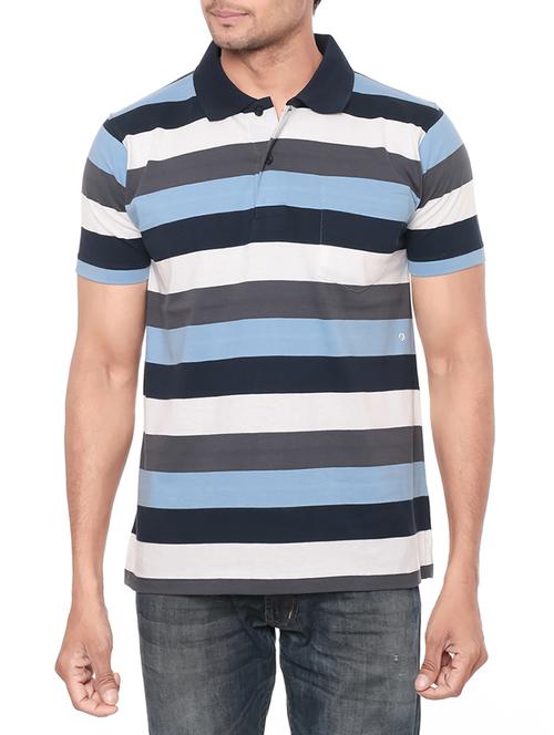 multiccoloured cotton striped t-shirt - 12838301 - Very Small Image - 1