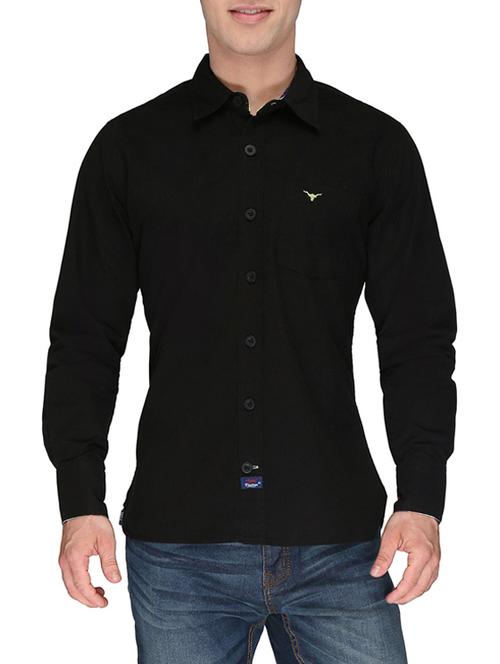 black cotton casual shirt - 12840242 - Very Small Image - 1