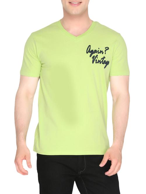 green cotton typographic t-shirt - 12840292 - Very Small Image - 1