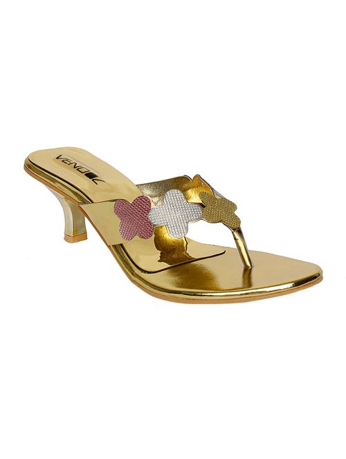 gold leatherette sandals - 12842573 - Very Small Image - 1