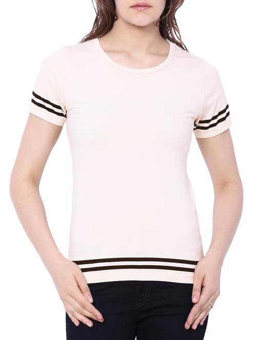 beige striped cotton regular top - 12843364 - Very Small Image - 1