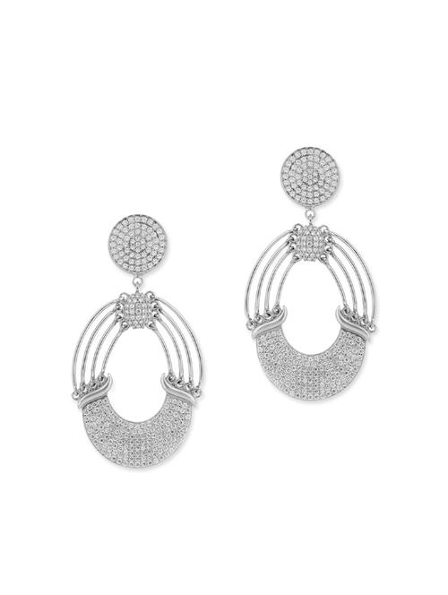 white silver drop earrings - 12843650 - Very Small Image - 1