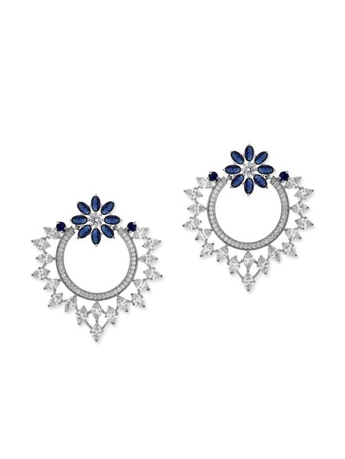 blue silver chandelier earrings - 12843652 - Very Small Image - 1