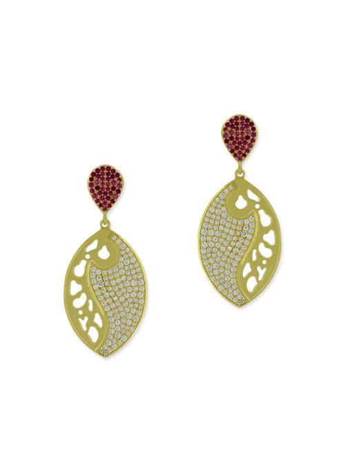 yellow silver drop earrings - 12843655 - Very Small Image - 1