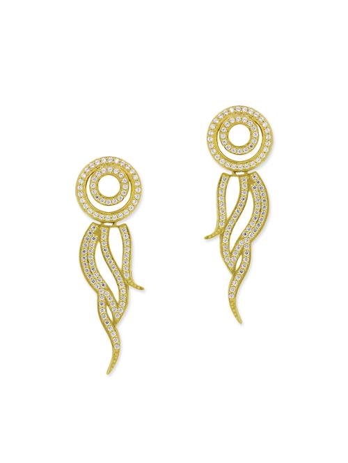 yellow silver drop earrings - 12843657 - Very Small Image - 1