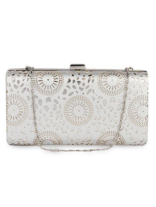 Grey Leatherette Cut worked Clutch - 1284366 - Very Small Image - 1
