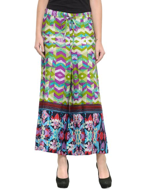multicolored printed cotton palazzo - 12845044 - Very Small Image - 1