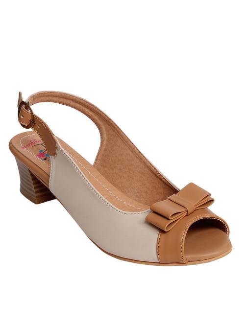 beige pu back strap sandals - 12845856 - Very Small Image - 1