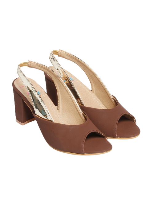 brown pu back strap sandals - 12845869 - Very Small Image - 1