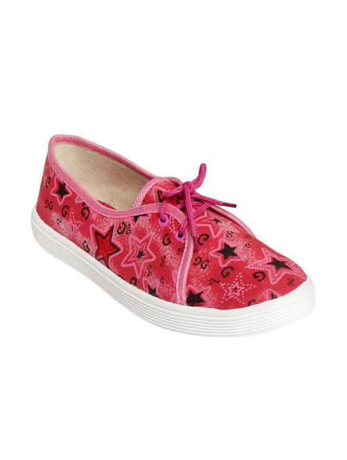 pink canvas laceup casual shoes - 12845898 - Very Small Image - 1