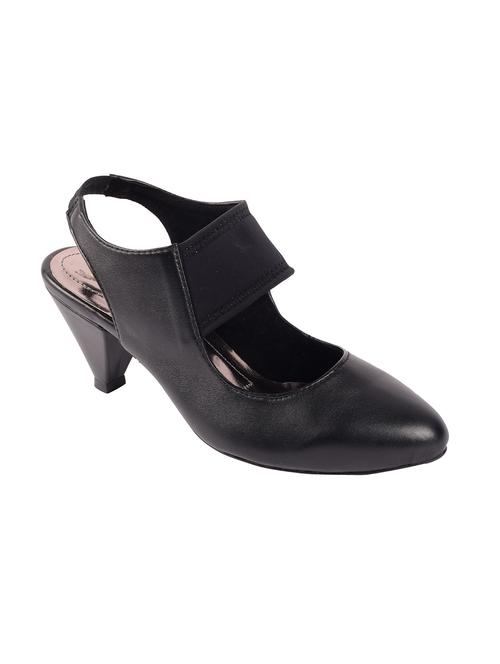 black leatherette back strap sandals - 12846116 - Very Small Image - 1