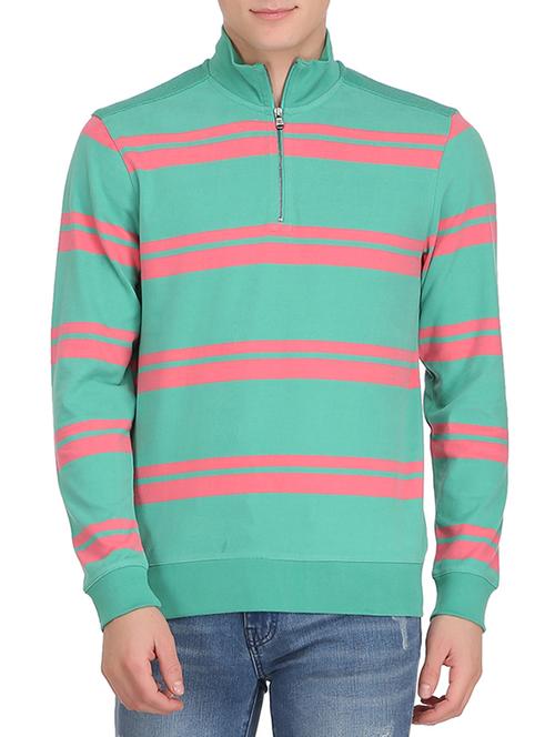 green jersey striped sweatshirt - 12846548 - Very Small Image - 1