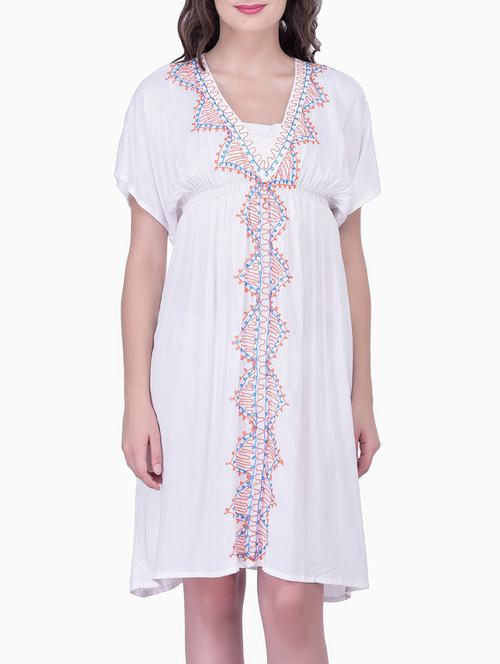 white rayon empire line dress - 12847112 - Very Small Image - 1