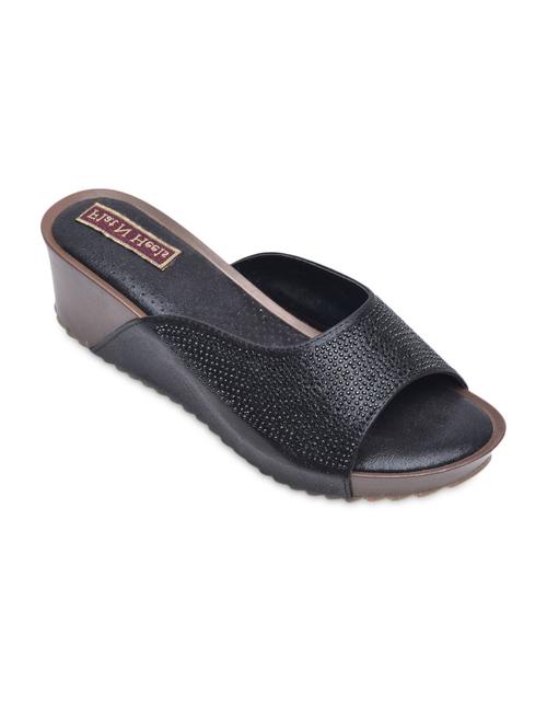 Black leatherette wedges - 1284757 - Very Small Image - 1