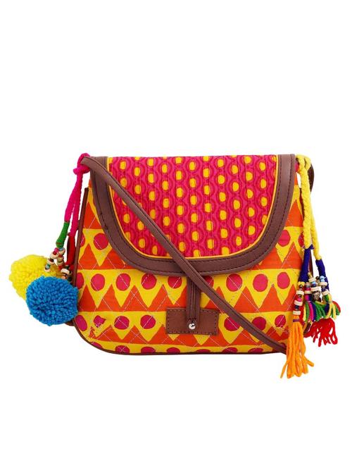 multi colored cotton sling bag - 12847582 - Very Small Image - 1