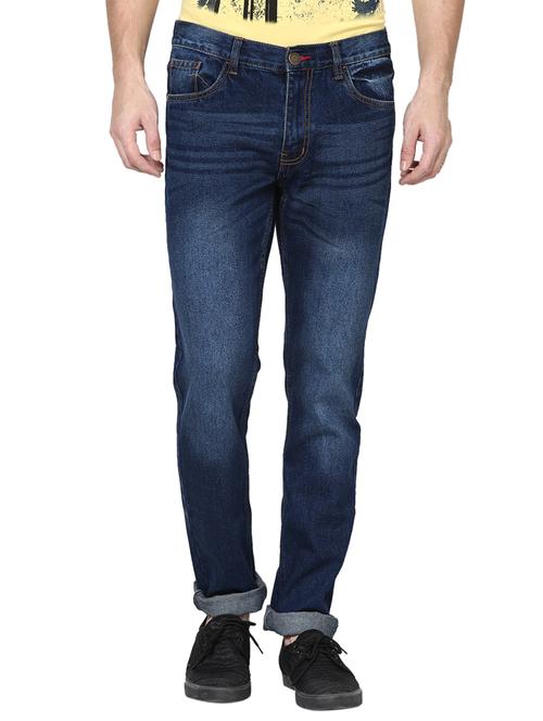 navy blue cotton washed jean - 12848606 - Very Small Image - 1