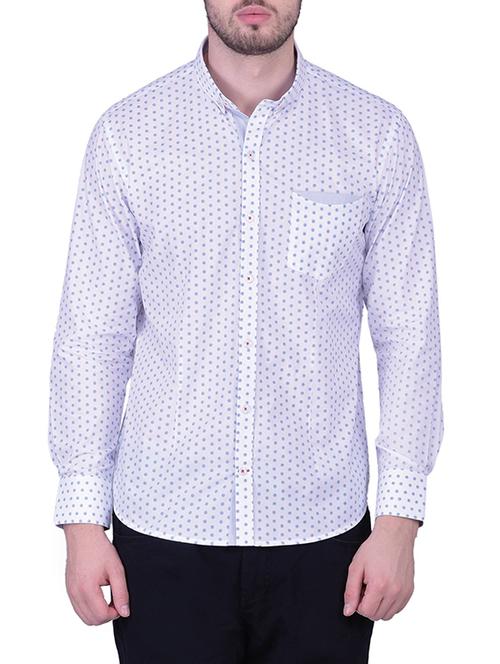 white cotton printed casual shirt - 12848914 - Very Small Image - 1