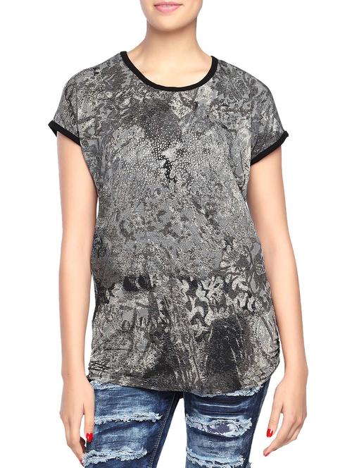 grey printed viscose top - 12849762 - Very Small Image - 1