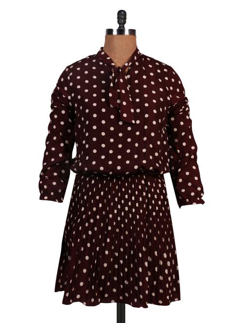 brown polka print dress - 1285054 - Very Small Image - 1
