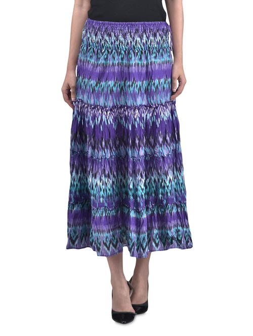 multicolored cotton printed skirt with gathers - 1285663 - Very Small Image - 1