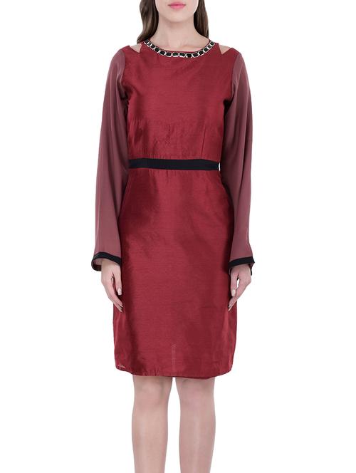 rayon fit & flare dress - 12865977 - Very Small Image - 1