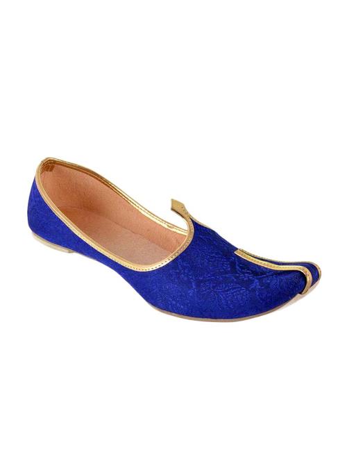 blue fabric ethnic mojari - 12866212 - Very Small Image - 1